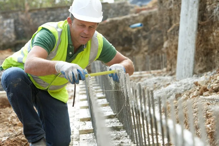 Construcción de muro de contención con encofrado en parcela de Liencres