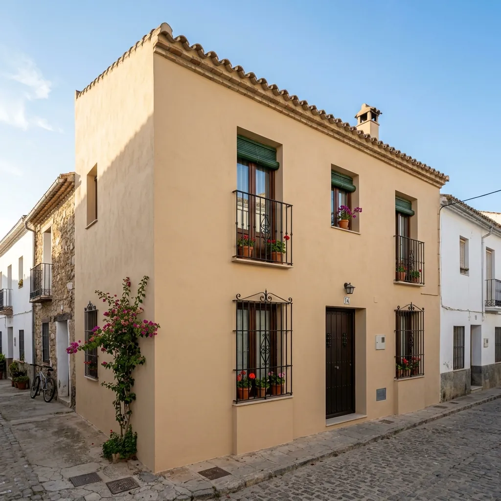 Rehabilitación de fachada con revestimiento monocapa en edificio de Monte, Santander